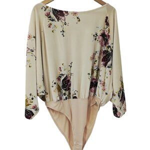Free People Floral Cream Bodysuit